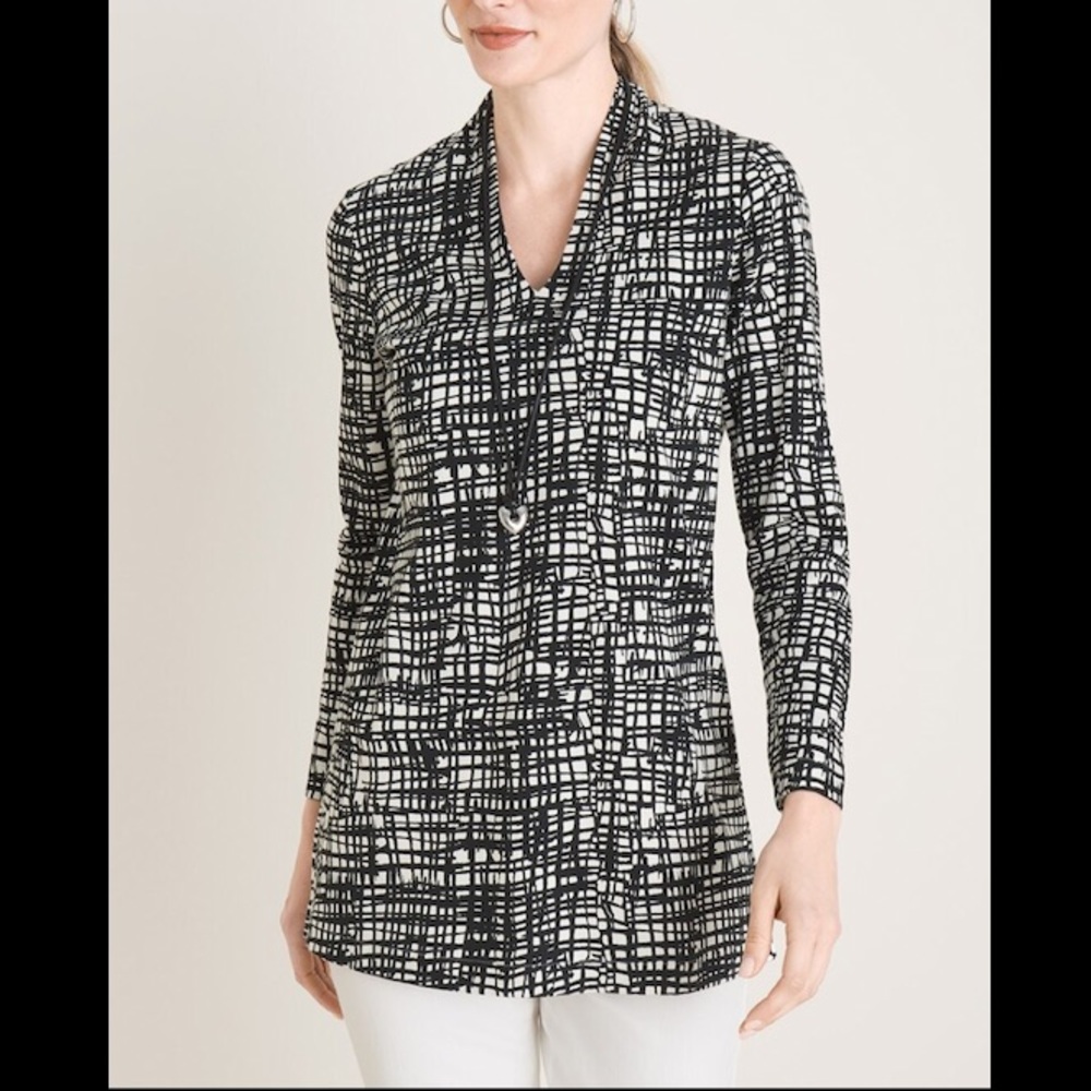 Chico’s Criss-Cross Print Pima Cotton Tunic
